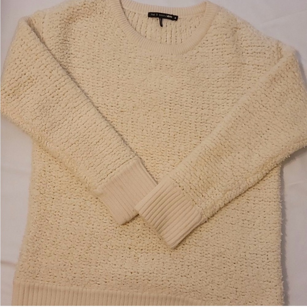 RAG & BONE Cream Sherpa Boucle Sweater Size S